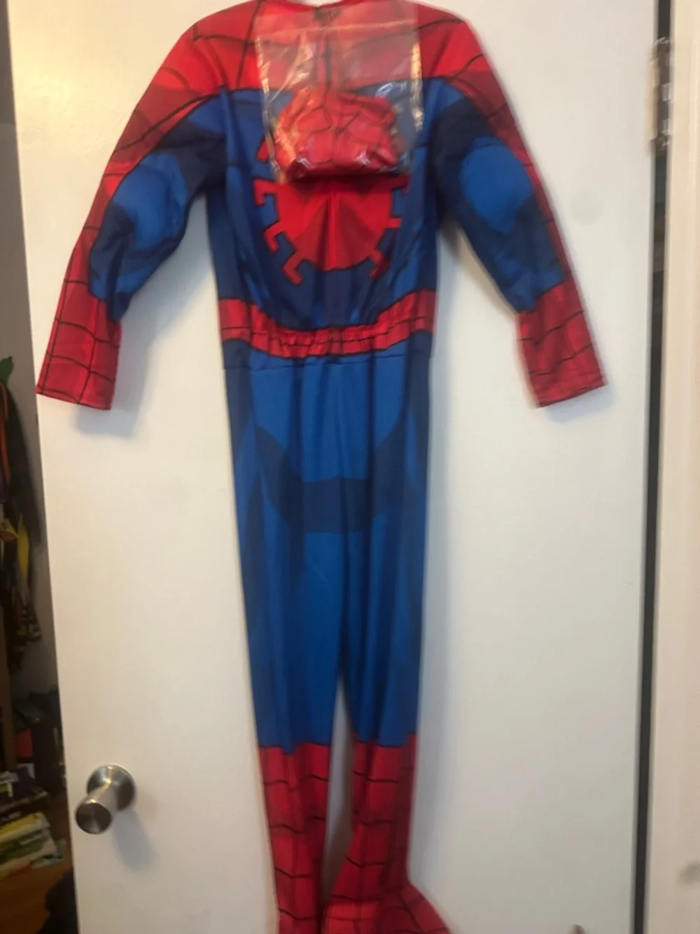 Marvel Red and Blue Spider Hero Muscle Chest Jumpsuit BRAND NEW - Picture 2 of 6